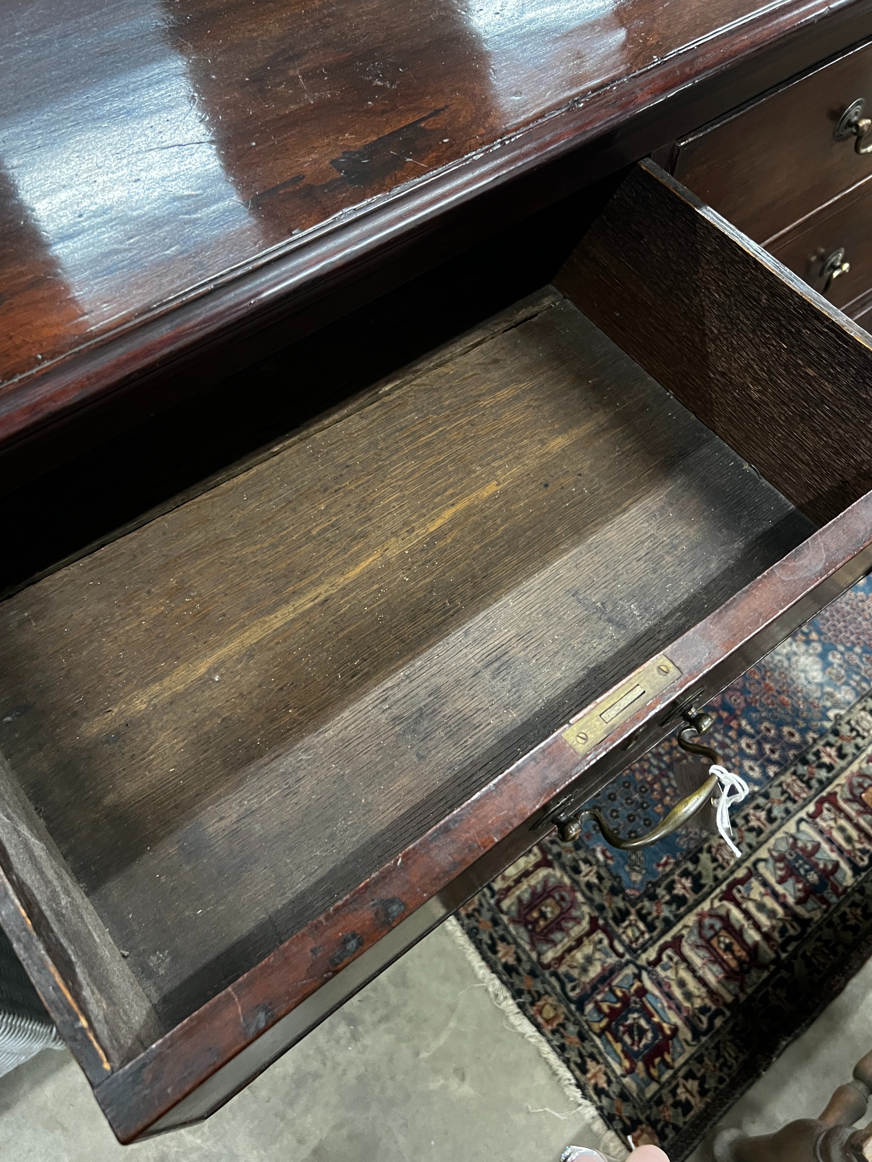A George III mahogany chest, width 118cm, depth 56cm, height 105cm